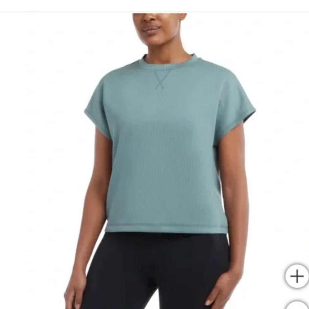 NWT  Danskin Womens Ribbed Dolman Sleeve Tee